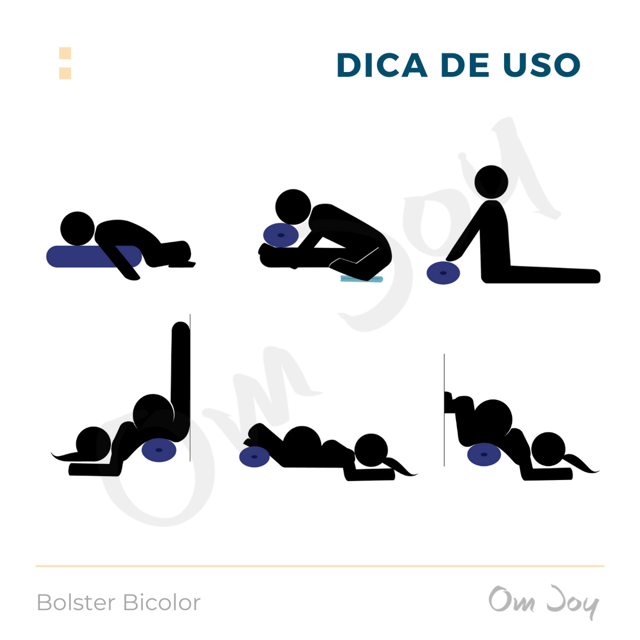 Bolster Yoga Bicolor - Almofada Cilíndrica  - Om Joy