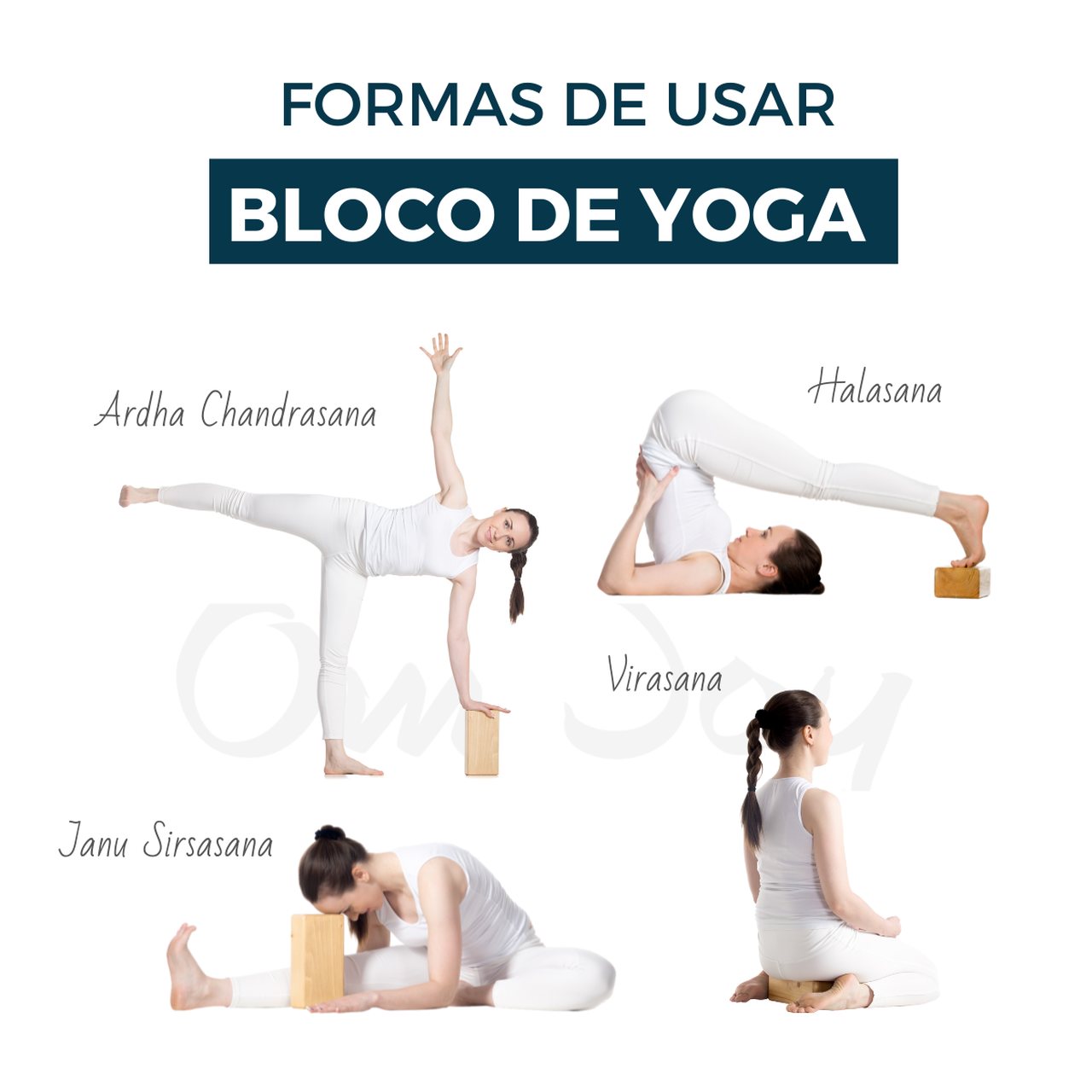 Kit 2x Bloco de Yoga em Madeira - Iyengar Props  - Om Joy
