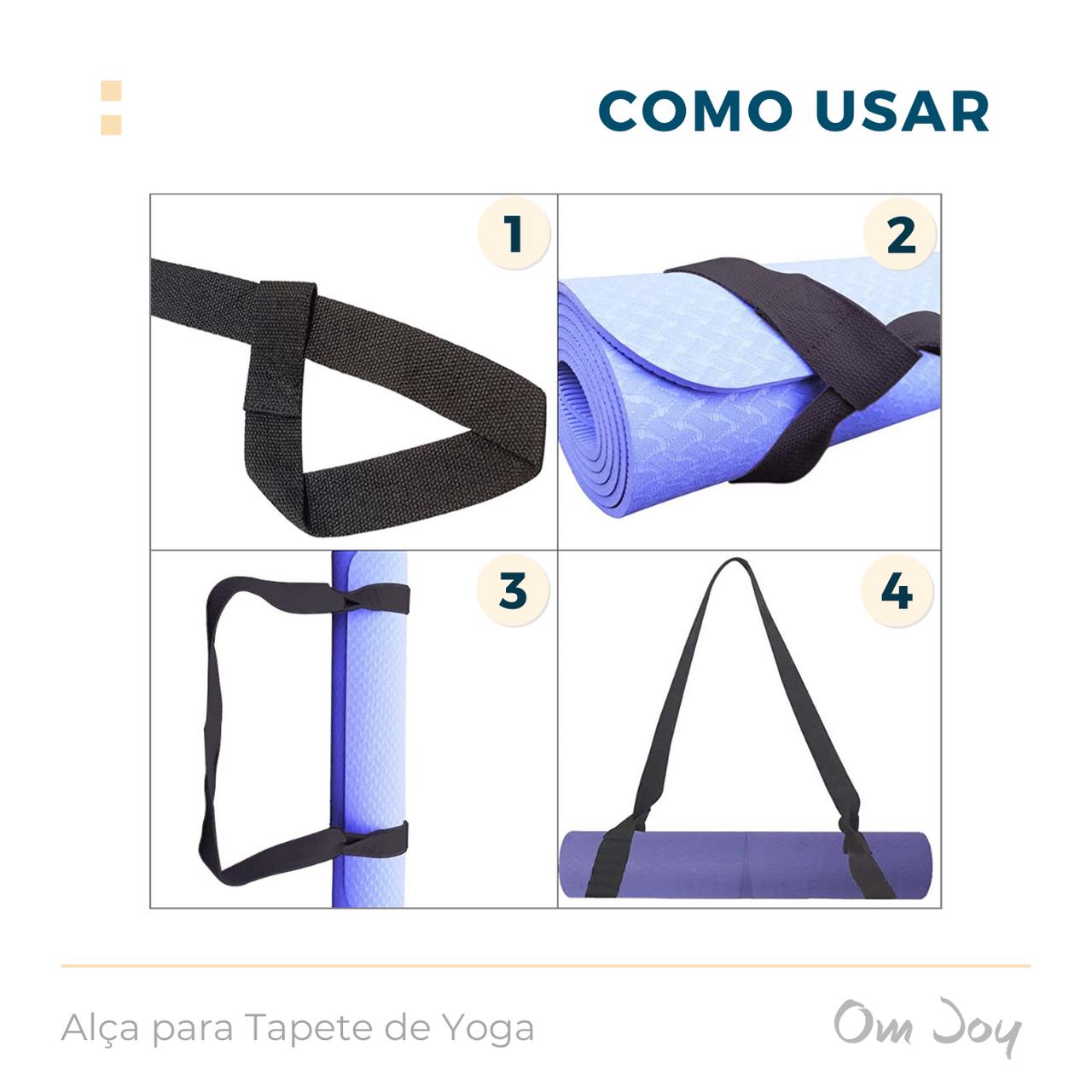 Kit Tapete de Yoga PVC + Alça Porta Mat  - Om Joy