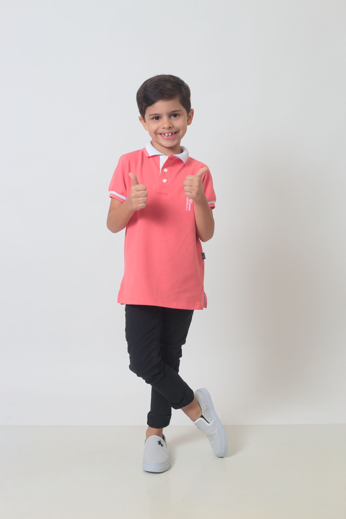 Camisa Polo ou Body Polo Infantil Rosa Salmão Premium