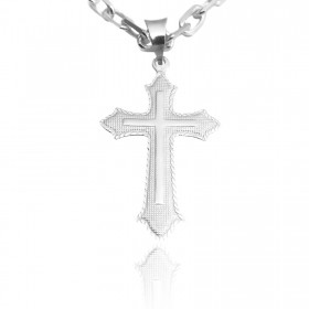 Pingente Crucifixo (3,5cmX2,2cm) (Prata 925 Italiana)