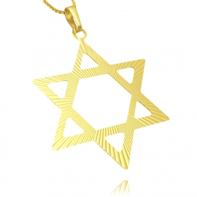 Pingente Estrela de Davi Vazada Grande (4,5cmX3,6cm) (Banho Ouro 24k)