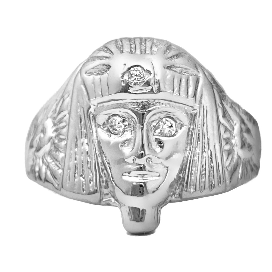 Anel Faraó com Olhos de Zircônia (7g) (Banho Prata 925)
