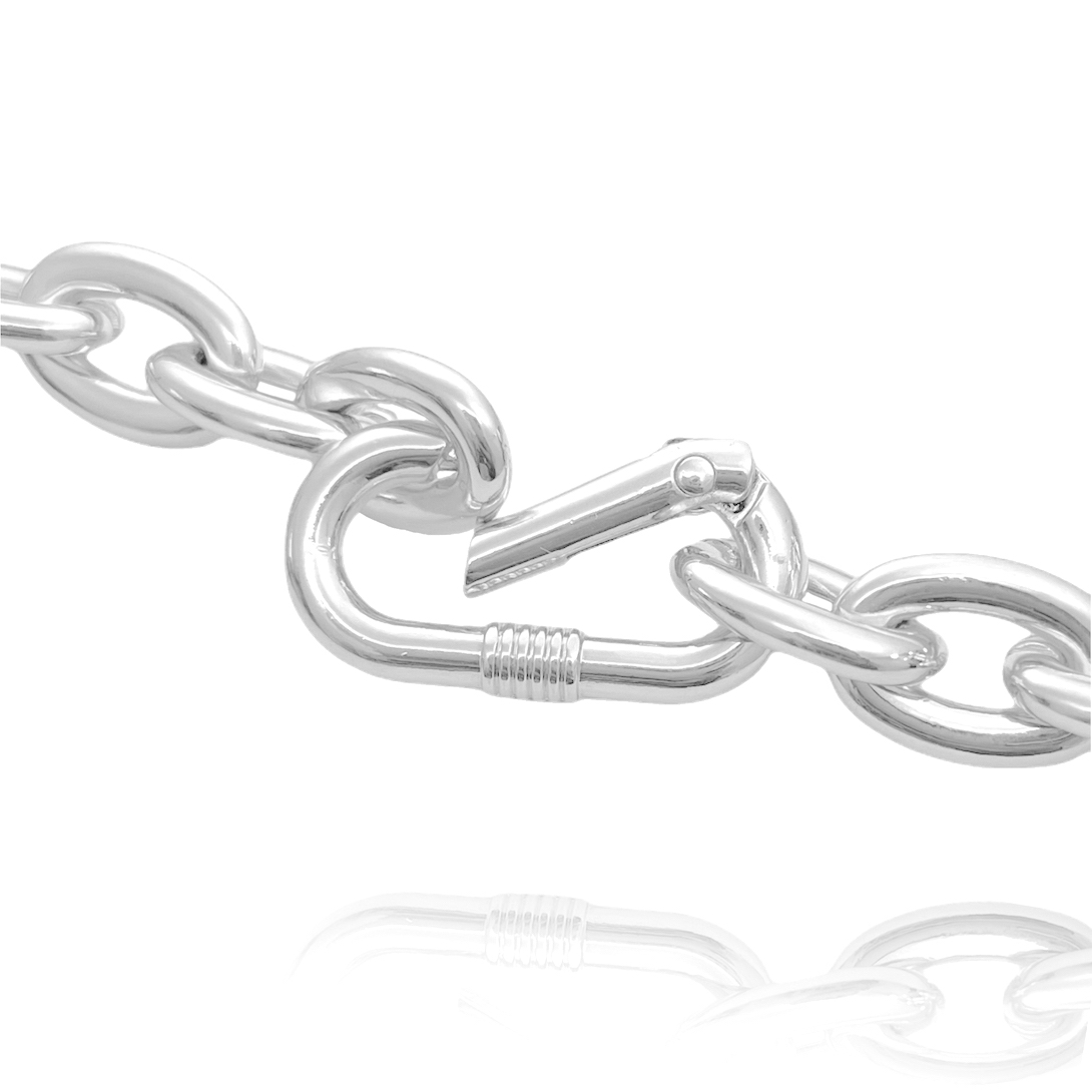 Colar "Chain" 13mm 40cm (21,3g) (Banho Prata 925)
