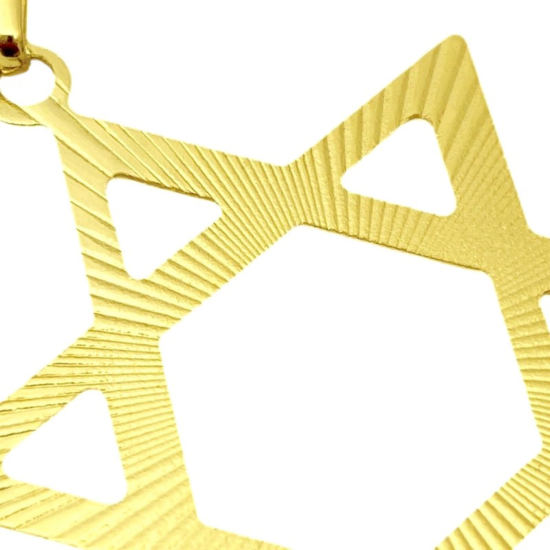 Pingente Estrela de Davi Vazada Grande (4,5cmX3,6cm) (Banho Ouro 24k)