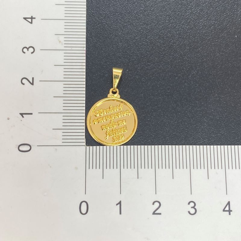Pingente Medalha "O Senhor é Meu Pastor" Mini (2cmX1,7cm) (Banho Ouro 24k)
