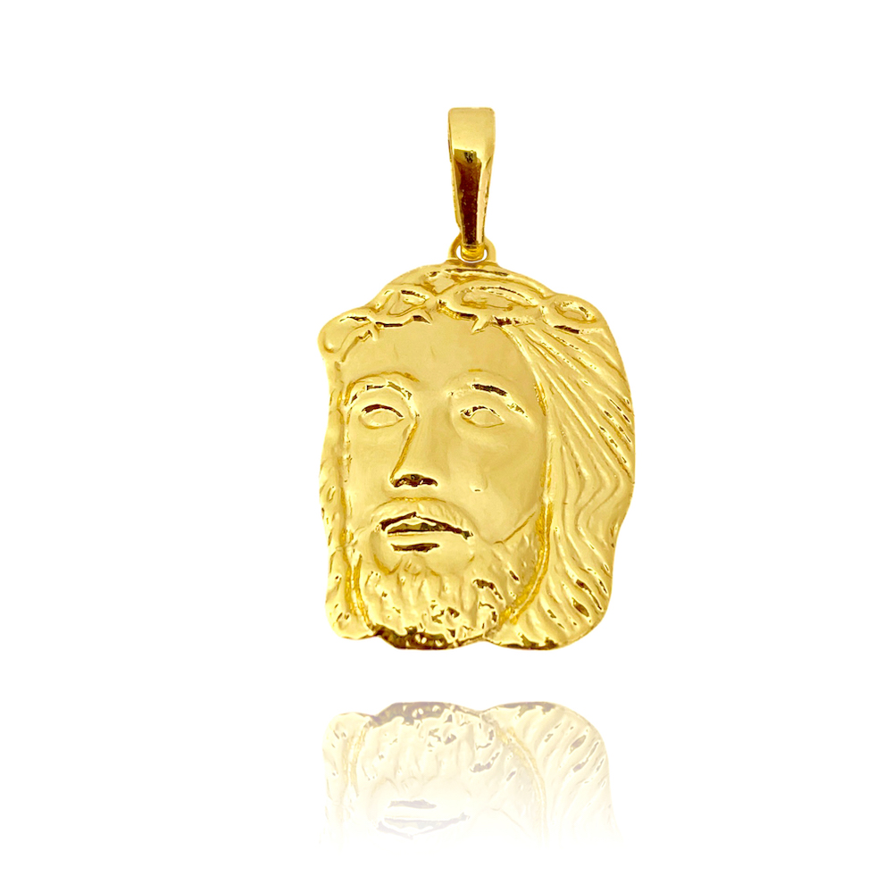 Pingente Rosto de Cristo M (3,5cmX2cm) (Banho Ouro 24k)
