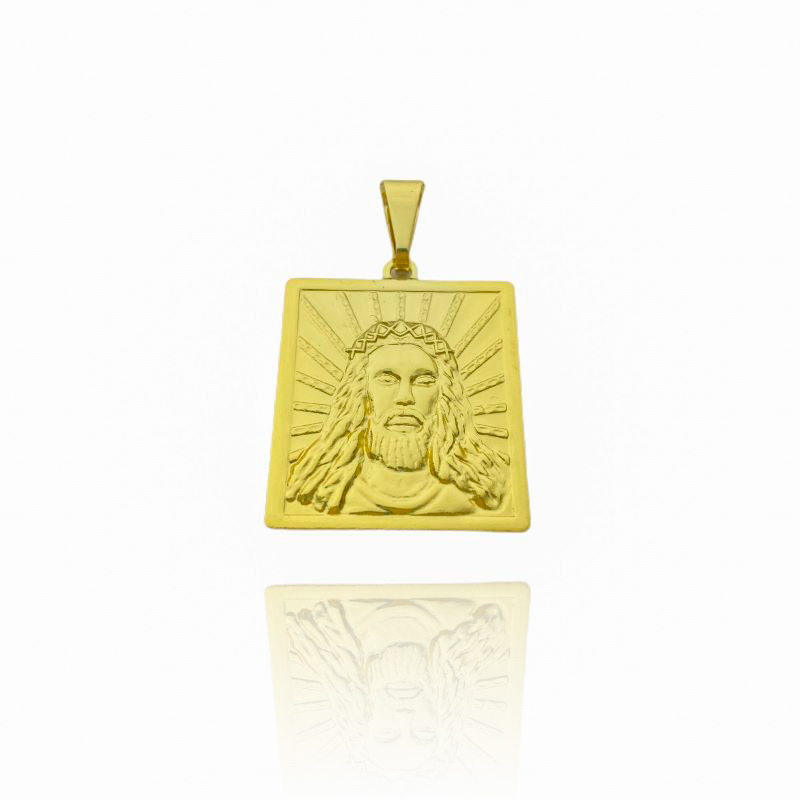 Placa Rosto De Cristo (3cmX2,2cm) (Banho Ouro 24k)