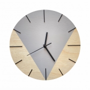 Relógio de Parede Design Triangular - 30cm Cinza Light Gray
