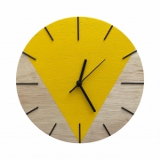 Relógio de Parede Design Triangular - 30cm Amarelo Sunflower
