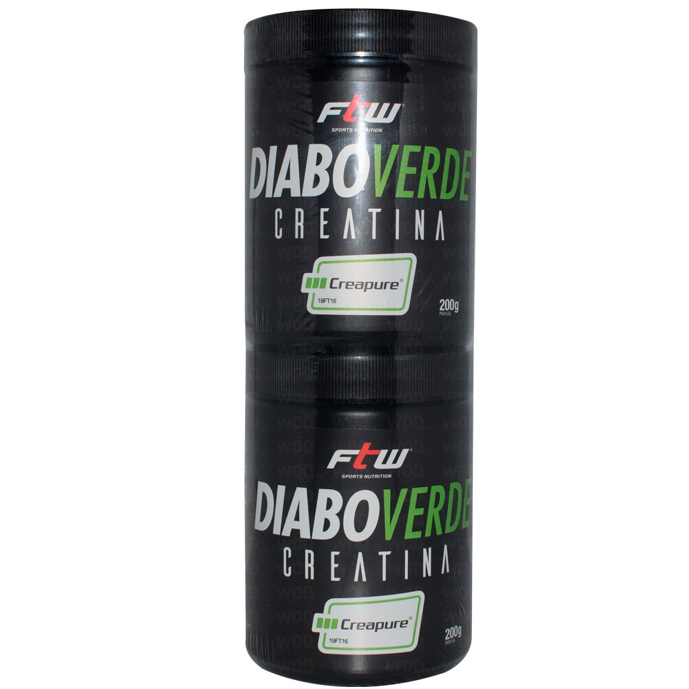 Kit 2 Creatina Diabo Verde Creapure 200g FTW Sports Nutrition 
