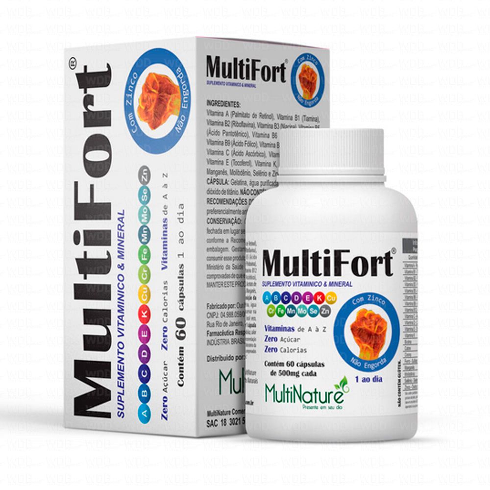 Multivitamínico MultiFort AZ 60 Caps MultiNature