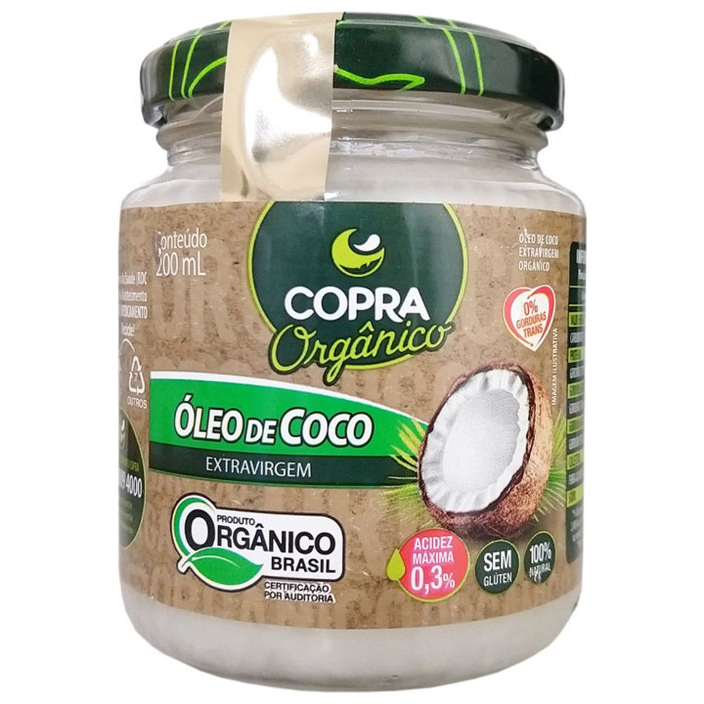 Óleo de Coco Extra Virgem Orgânico 200ml Copra