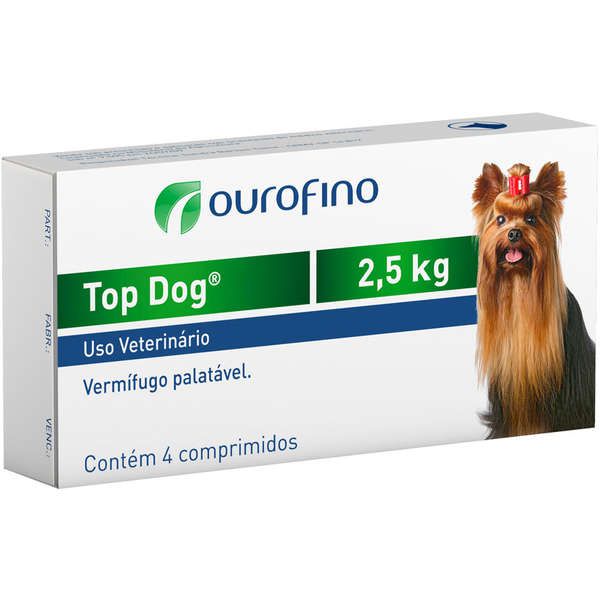 VermífugoTop Dog 2,5kg 4 comprimidos