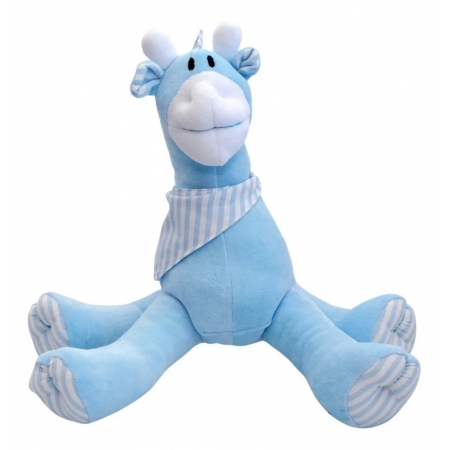 Baby Girafinha Azul Bicho de Pelúcia Fofo Infantil Zip Toys