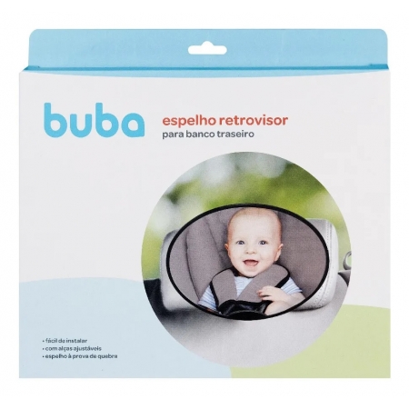Espelho Oval Grande Carro Banco Traseiro Segurança Bebê Buba