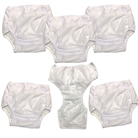 Kit 6 calças enxuta fralda plástica reutilizável bebê Tam 3