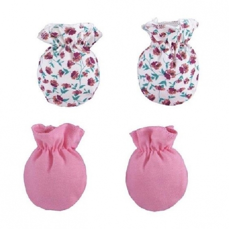 Kit Luvas 100% Algodão Floral e rosa - Zip Toys