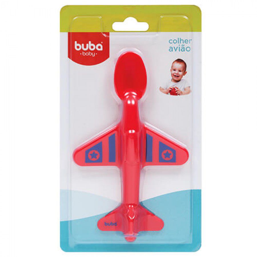 Colher Avião vermelha - Buba Baby