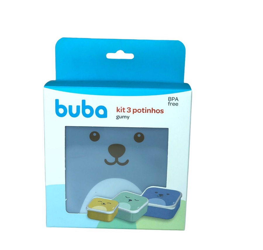 Kit 3 Potinhos Gumy Azul - Buba Baby