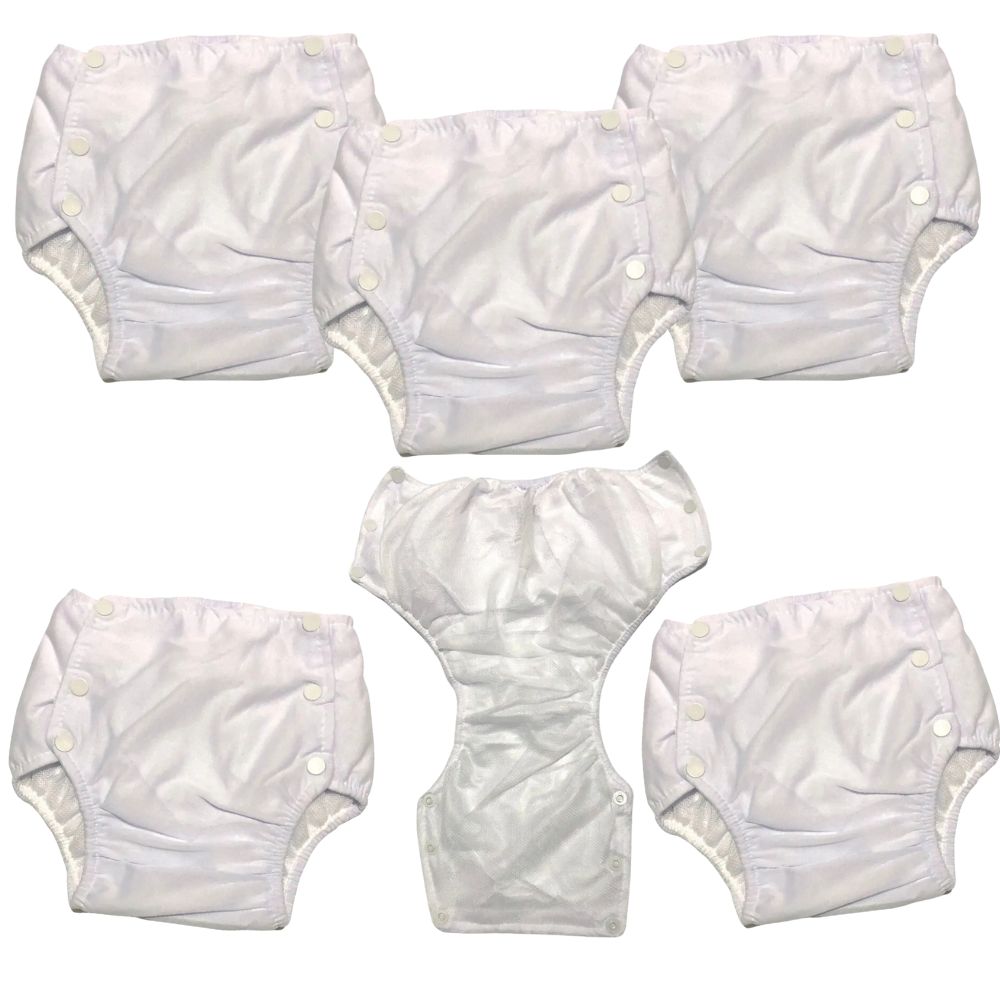 Kit 6 calças enxuta fralda plástica reutilizável bebê Tam 4