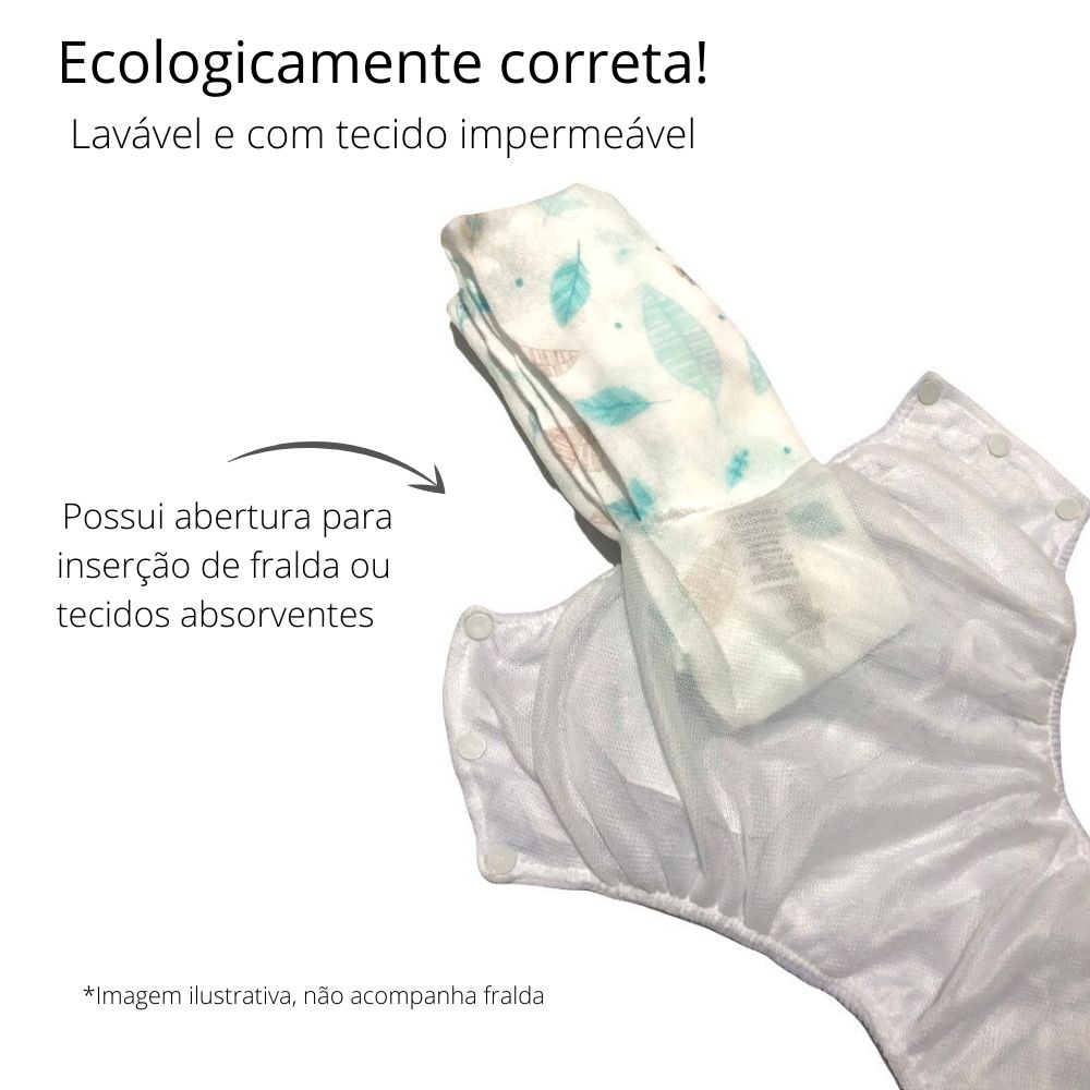 Kit 6 calças enxuta fralda plástica reutilizável bebê - Tamanho 4