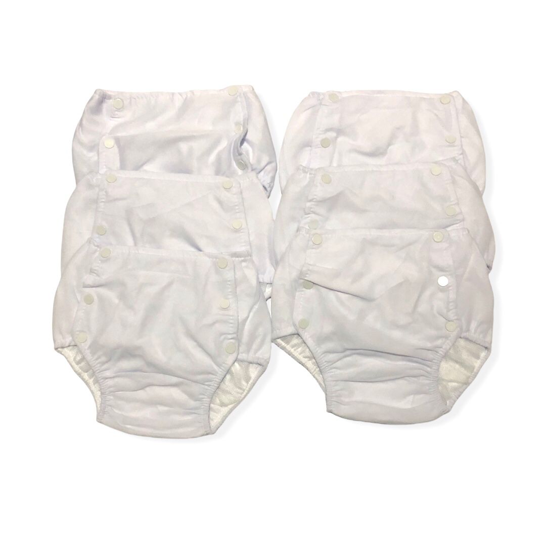 Kit 6 calças enxuta fralda plástica reutilizável bebê - Tamanho 5