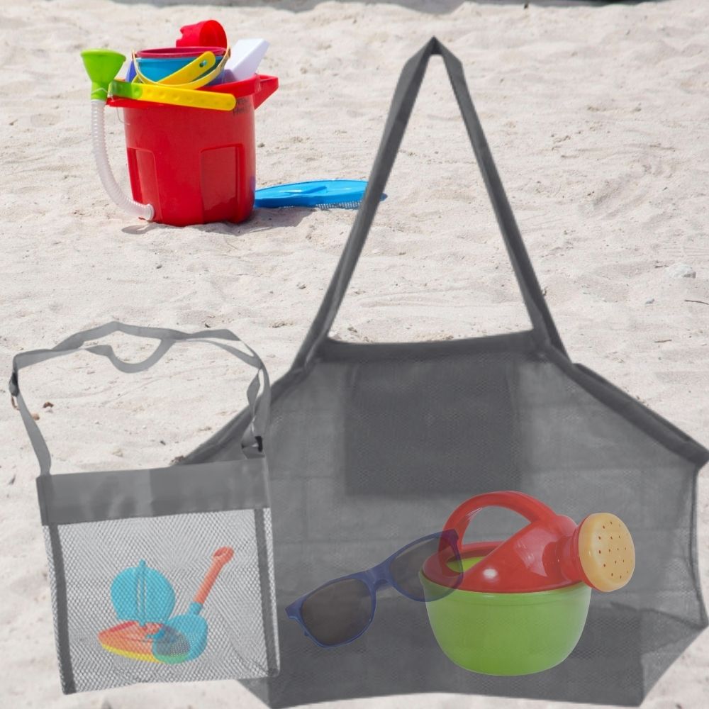 Kit Bolsa de praia para brinquedos Cinza - Baby
