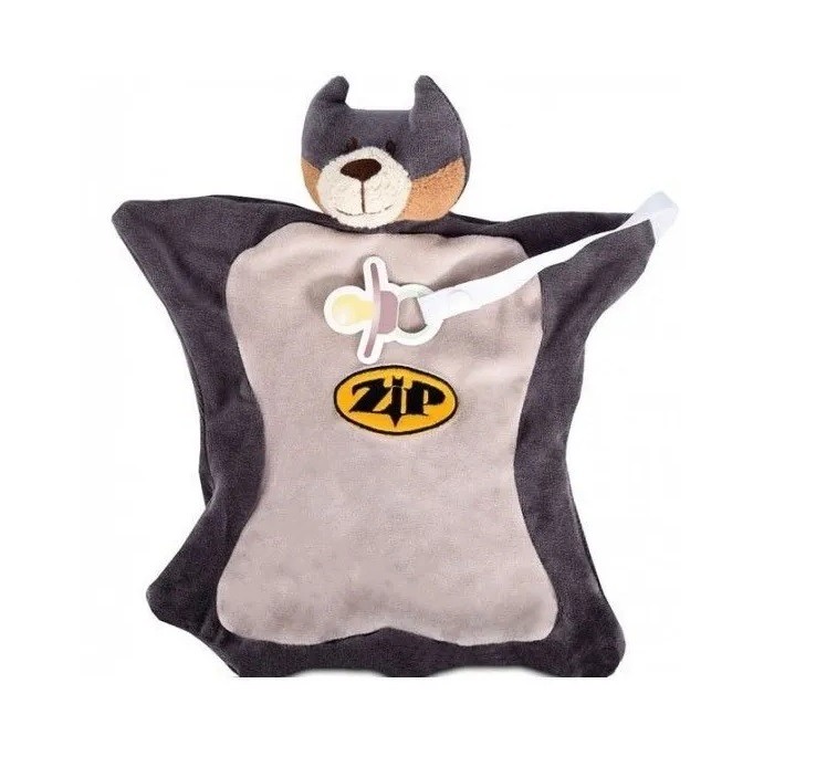 Naninha Com Carinha e Prendedor de Chupeta Super Bat - Zip Toys