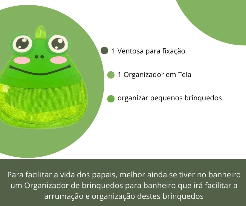 Organizador de Brinquedos para Banheiro Sapinho - Baby