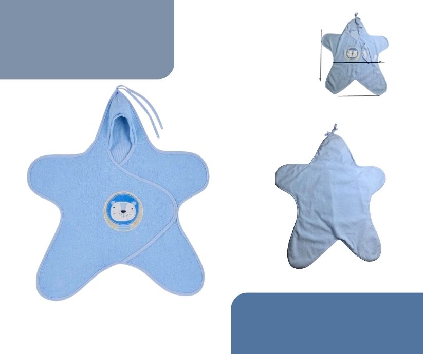Saco de Dormir Algodão Cobertor de Lã Estrela Azul Zip Toys