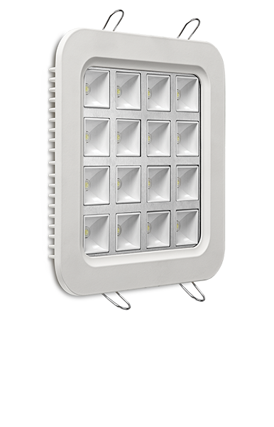 Luminária LED de embutir quadrada 16W bivolt luz branca com difusor de vidro quadrado