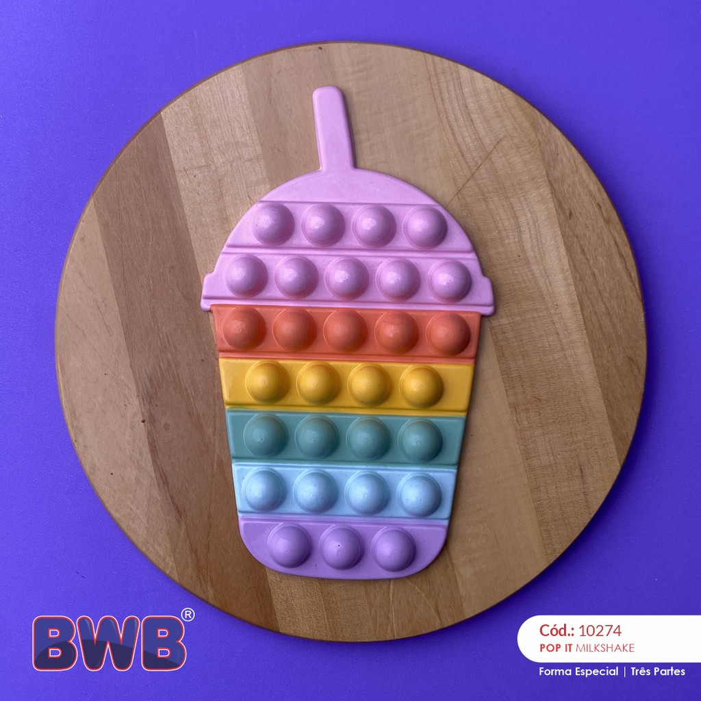 Forma BWB P/ Chocolate 3 Partes Com Silicone Pop Its Fidget Toy Dia Das Crianças - 10274 Milk Shake