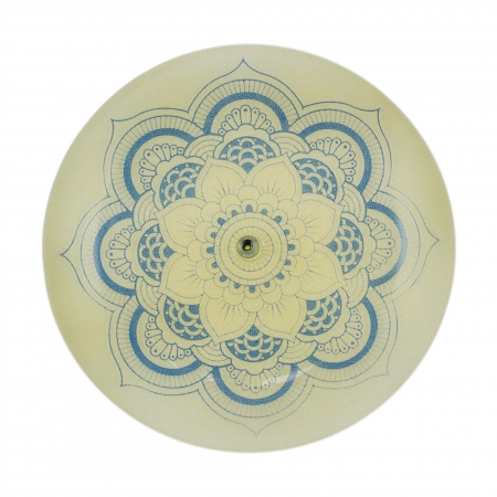 Incensário circular de vidro "Mandala"