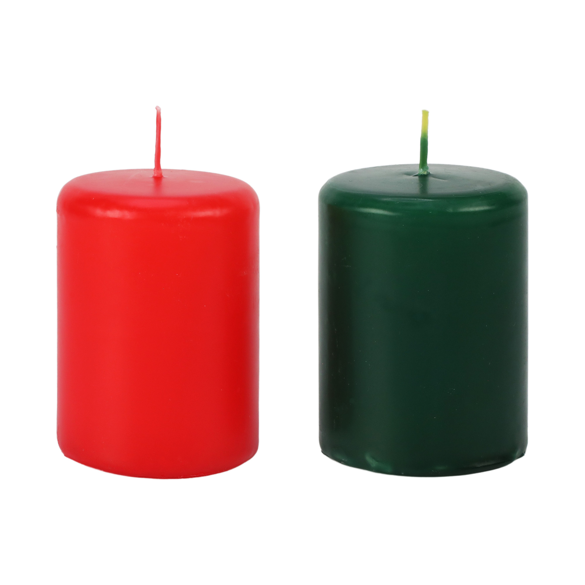 2 velas  Pilar  8 cm x 10 cm  ( cores diversas)
