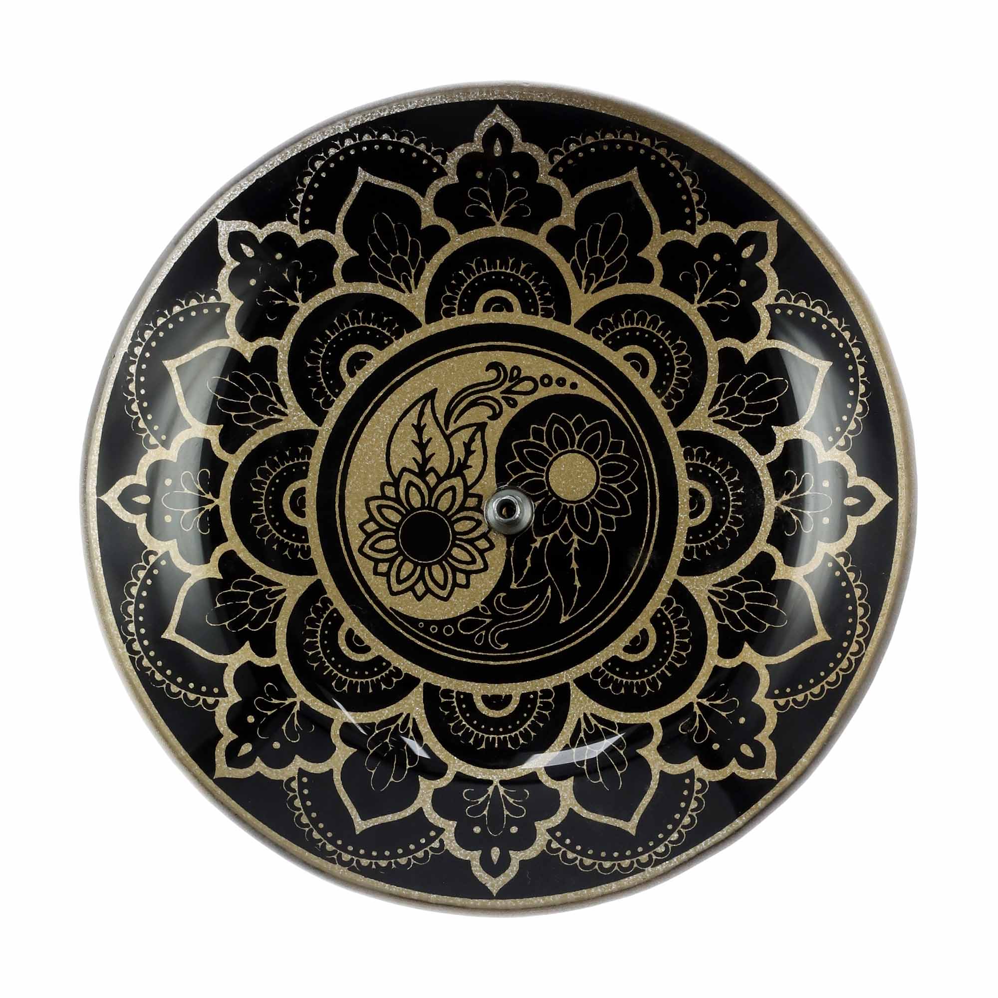 Incensário circular de vidro yin yang
