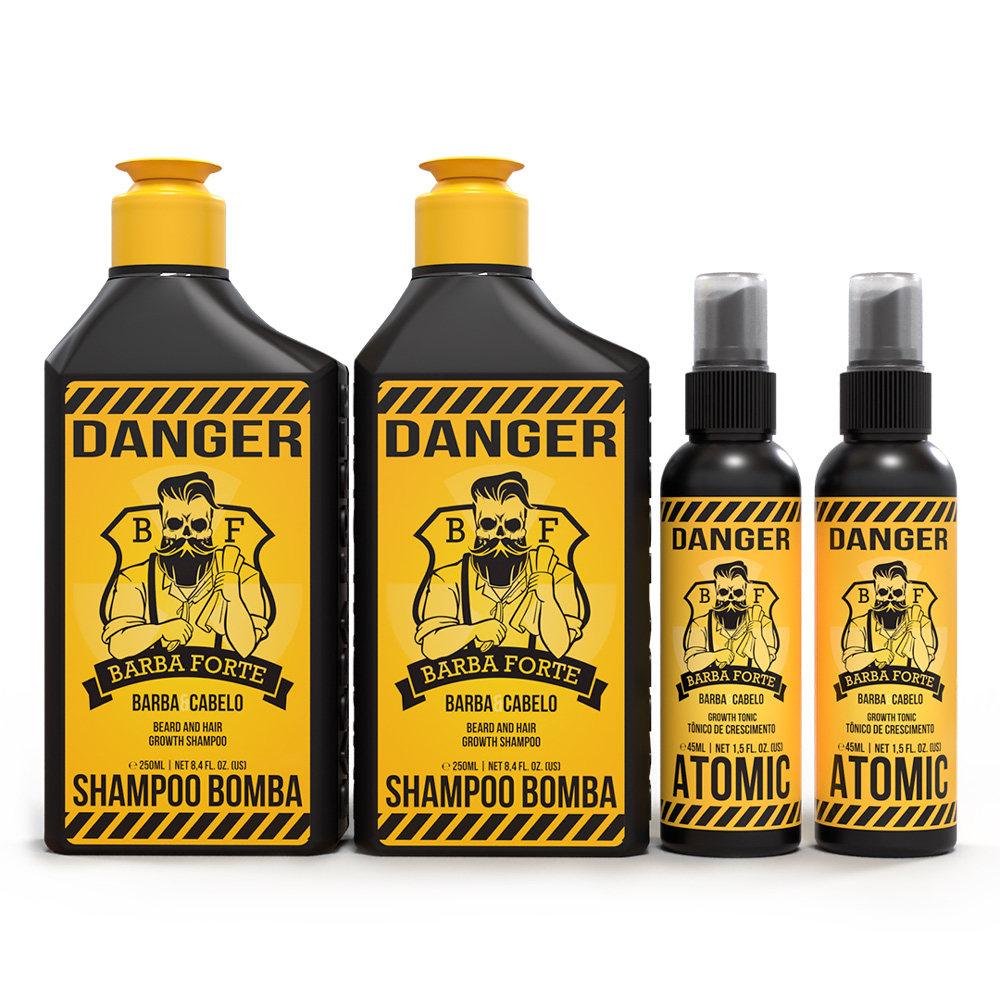 Kit 2x Shampoo Danger 250m + 2x Tônico Atomic Danger 45ml