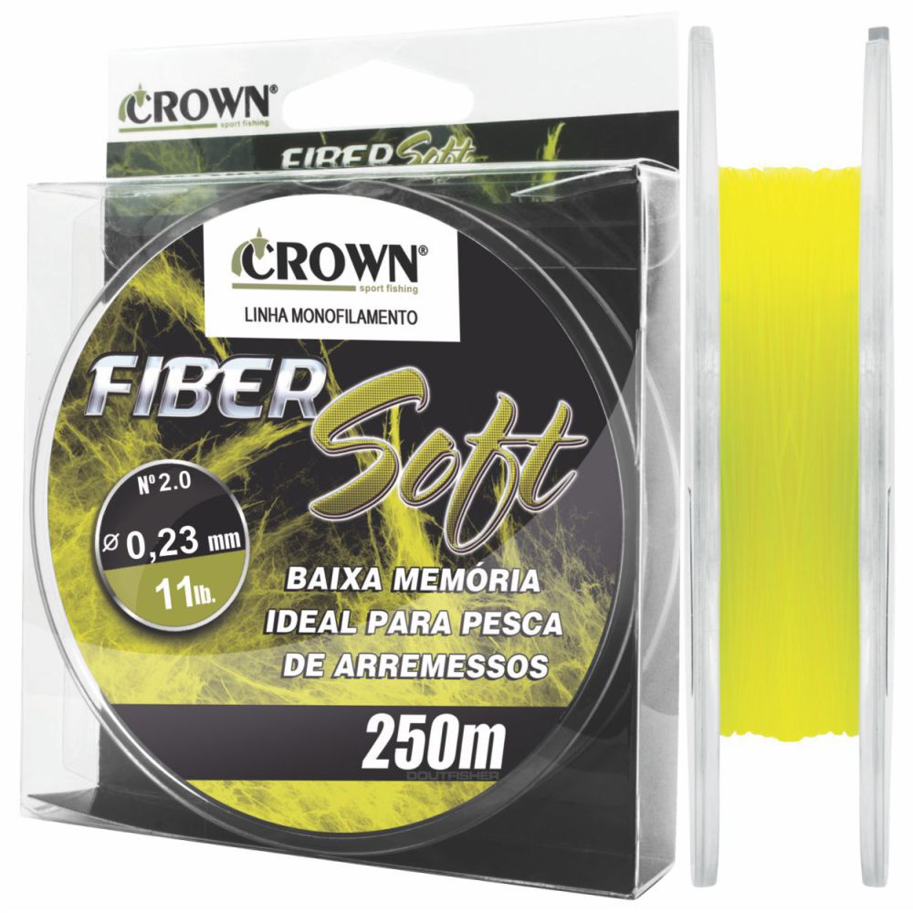 Linha Crown Fiber Soft Amarela 0,23mm - 11 lbs 250m