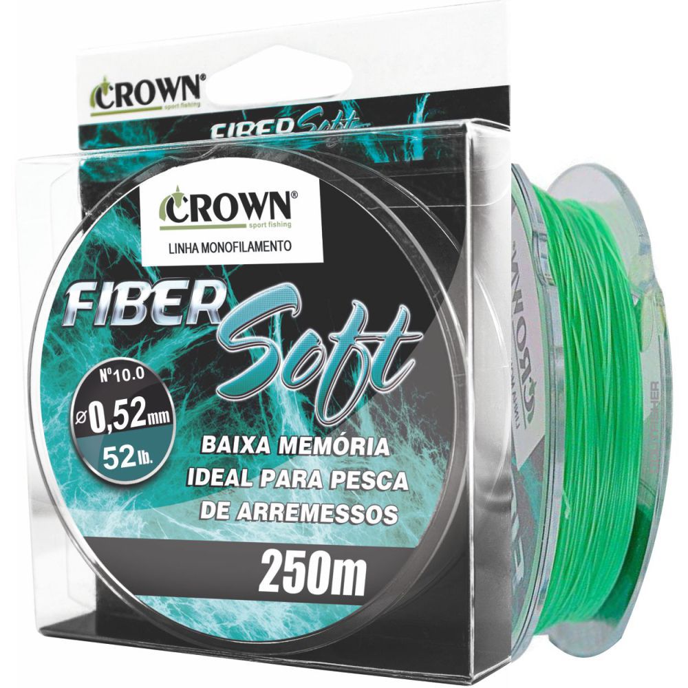 Linha Crown Fiber Soft Verde 0,52mm - 52 lbs 250m