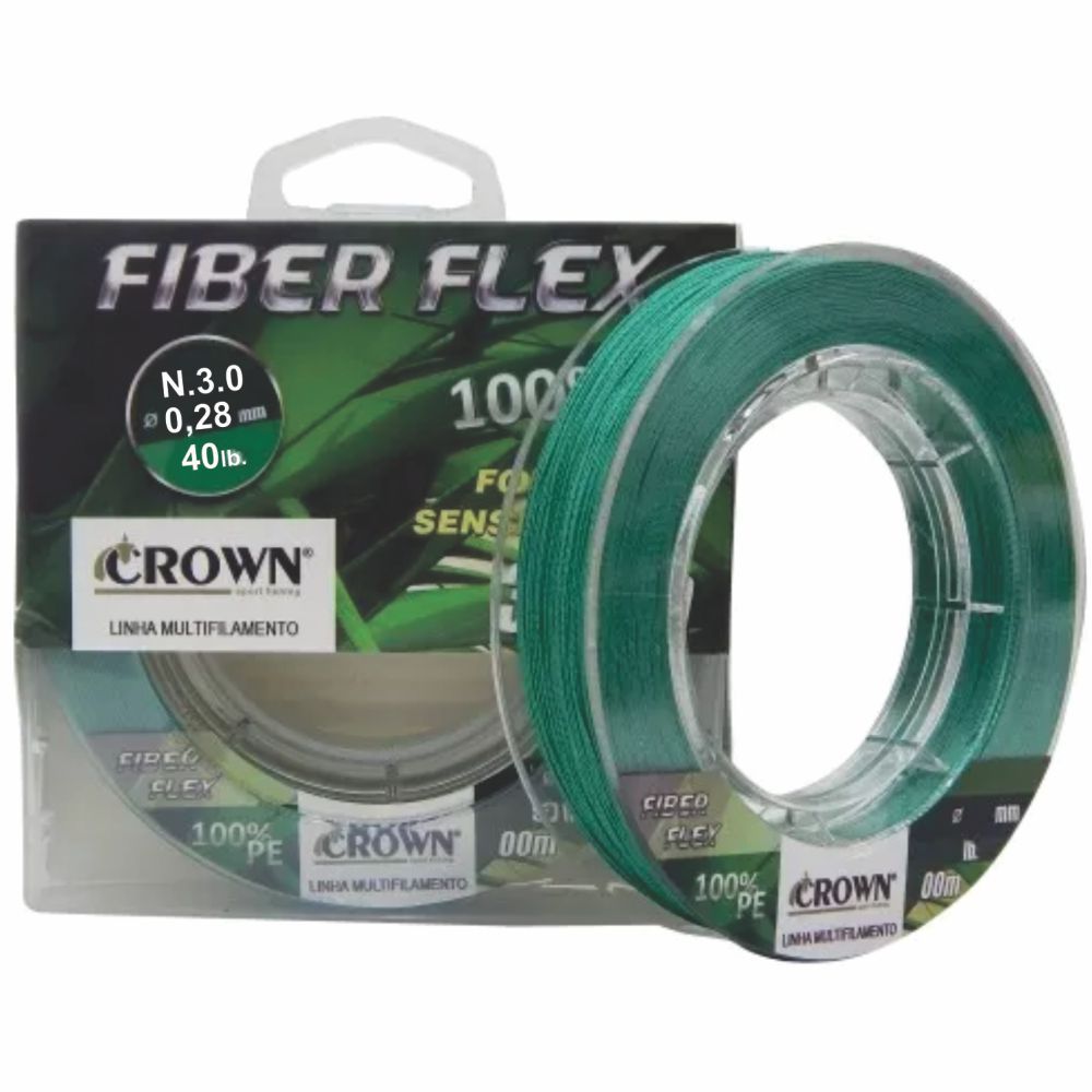 Linha Multifilamento Crown Fiber Flex 0,28mm - 100m
