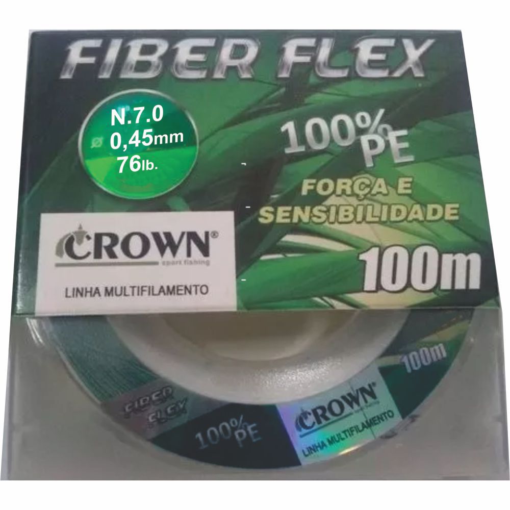 Linha Multifilamento Crown Fiber Flex 0,45mm - 100m