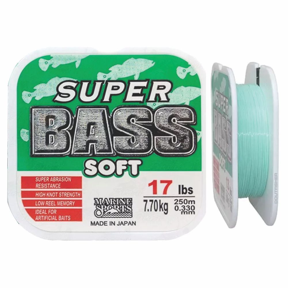 Linha Super Bass Soft 0,330 mm 17lb Monofilamento Verde 250m