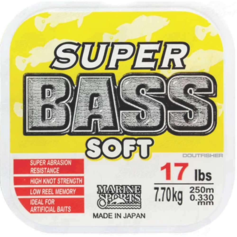 Linha Super Bass Soft 0,330mm 17lb Monofilamento Amarela 250m