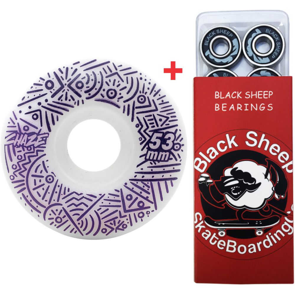 Roda Chaze 53mm 101A Doble + Rolamento Black Sheep Red