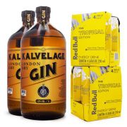 Combo 2x Gin Kalvelage London Dry 1L + 8x Energético Red Bull Tropical Edition 250ml