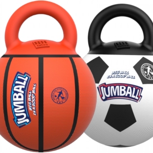 Jumball Bola Gigante  de basquete para cães com alça resistente médio e grande porte Gigwi