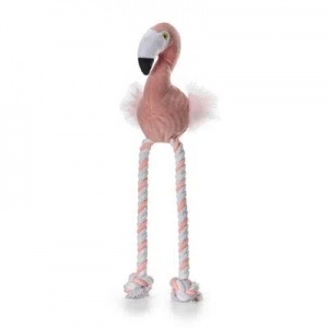 Pelúcia Flamingo com corda, bolinha e apito Amiguinhos Floppy Mimo Pet