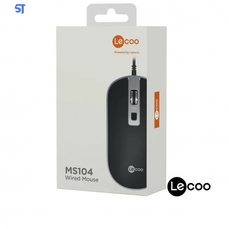 Mouse Usb Office Ms104 1600Dpi Preto Lecoo(Lenovo)