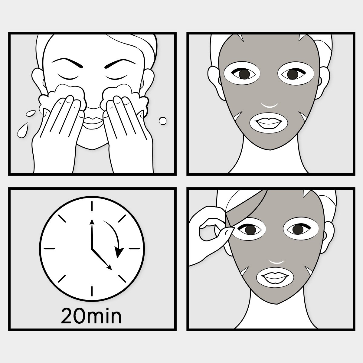 KIT Máscara Facial Coreana Sérum Modelador Perola Crisântemo e Colágeno Nohj
