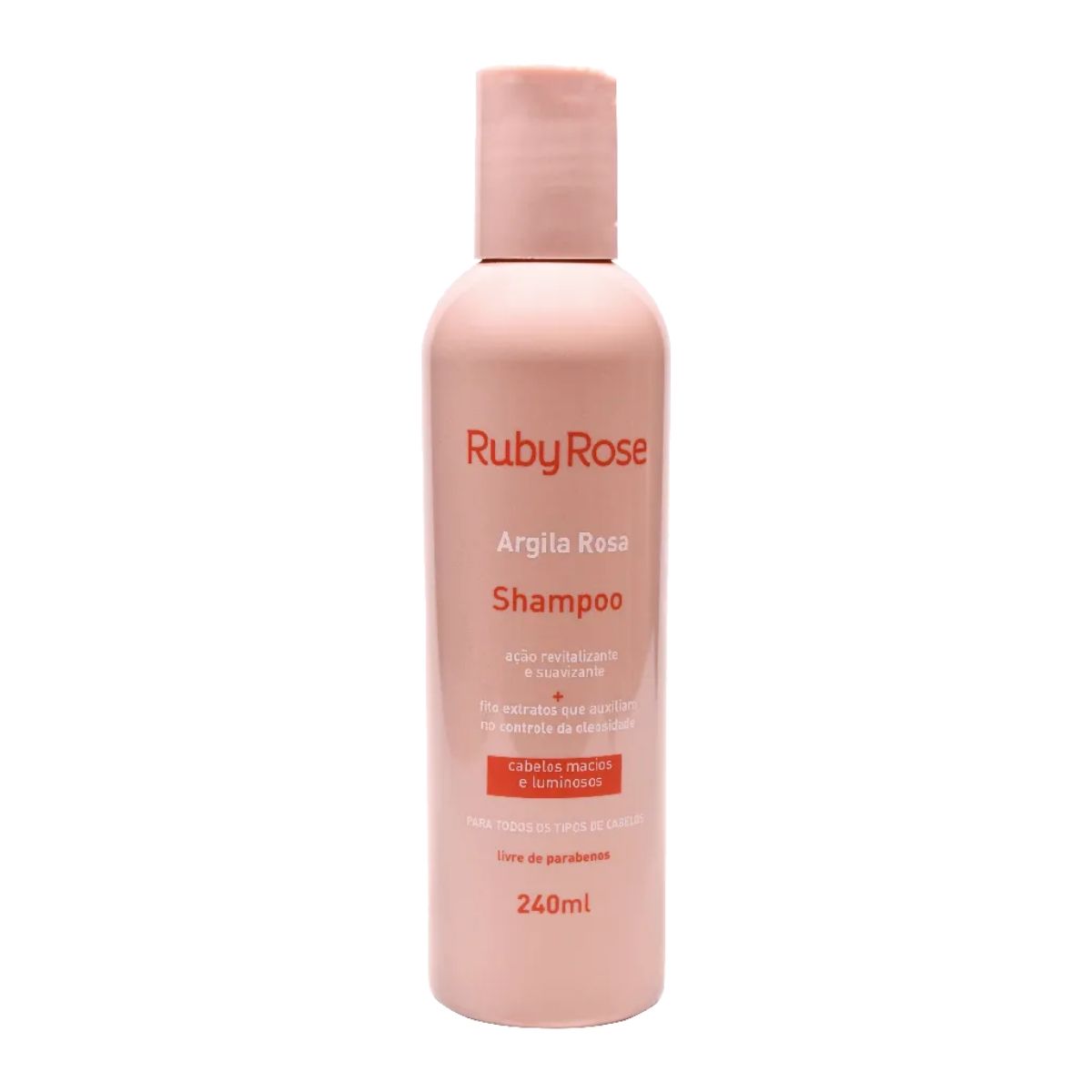 Shampoo Hidratante Argila Rosa Ruby Rose Sem Parabenos 240ml